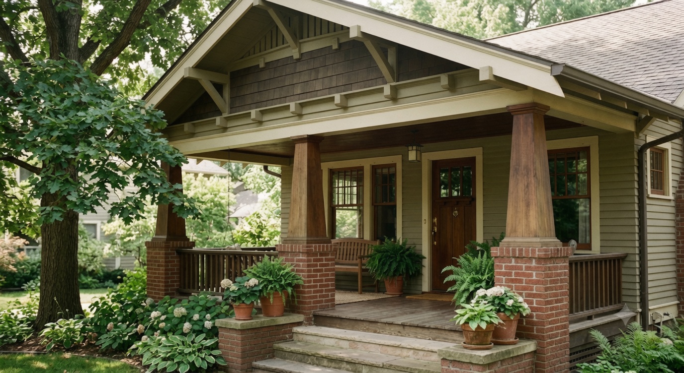 Craftsman bungalow porch and facade, the kind of historic Orange County home eligible for a Mills Act contract