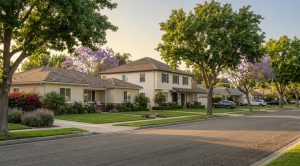 Representative Orange, California suburban homes in early summer, editorial portrait for a June 2026 housing market update.